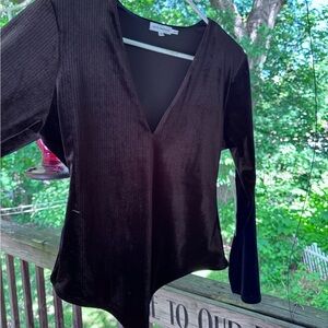 Good American Black Fitted Long Sleeve Bodysuit